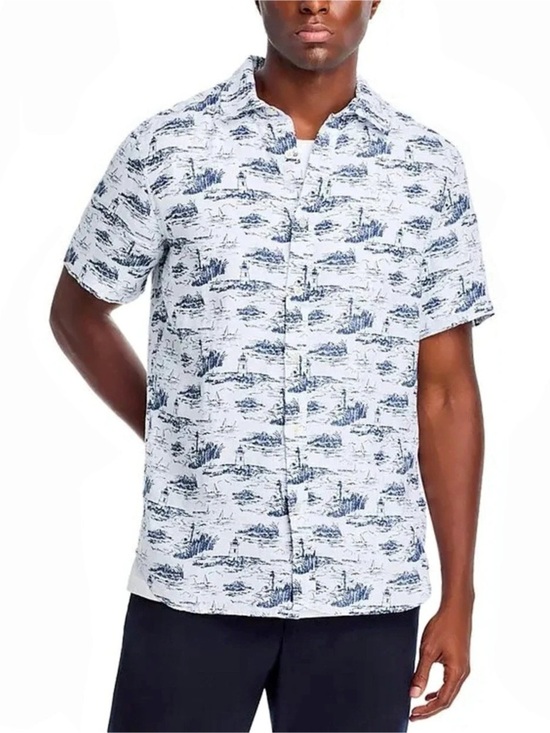 Vineyard Vines Other - Vineyard Vines 100% Linen Toile Lighthouse Print Button Down Shirt
